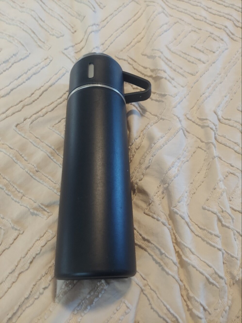 Matte Black Insulated Stainless Steel Thermos Travel Flask with Push Button Pour